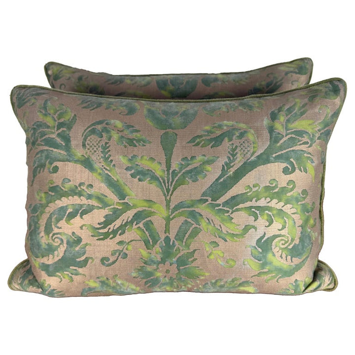 Pair of Authentic Fortuny “Caravaggio” Pattern Pillows