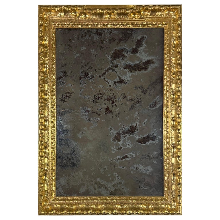 Italian Giltwood Mirror with Deep Oxidized Glass