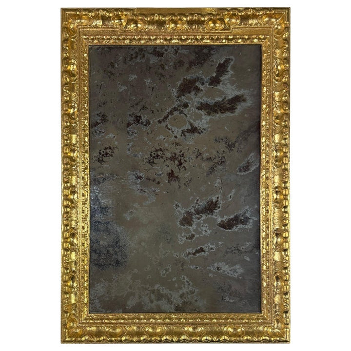 Italian Giltwood Mirror with Deep Oxidized Glass