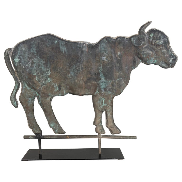 19th Century American Copper Bull Weathervane