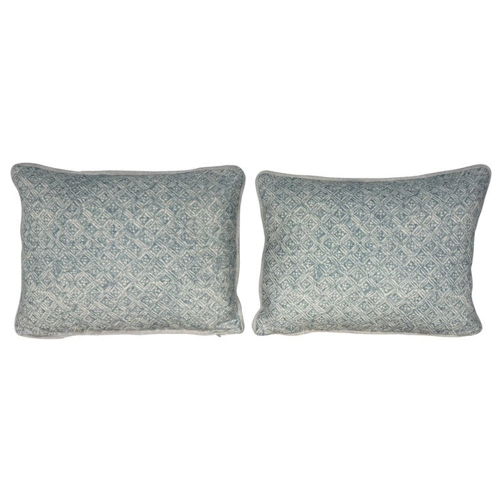 Petite Pair of Printed Linen Pillows with Belgian Linen Backs