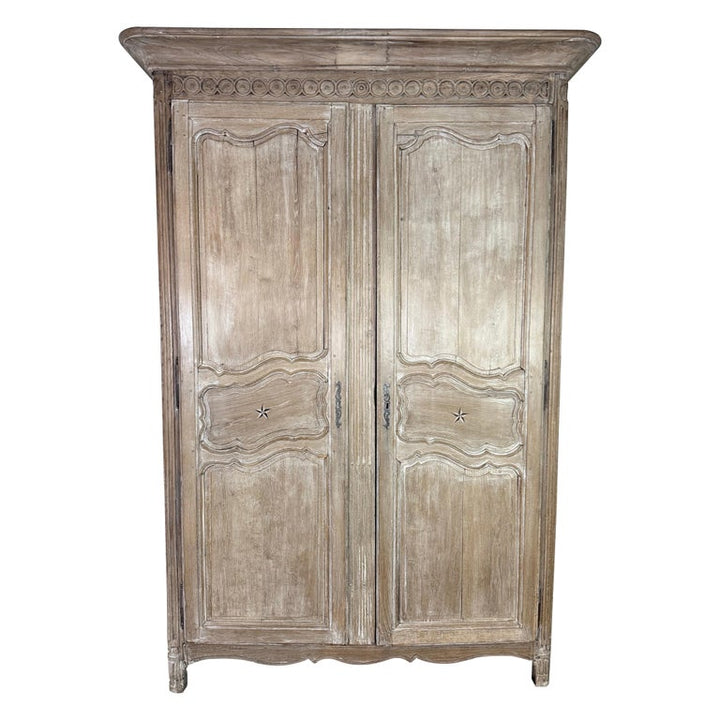 French Provincial Star-Inlaid Armoire, 18th-century