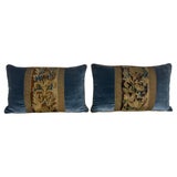 Pair of Pillows with 18th Century French Tapestry Panels by Melissa Levinson