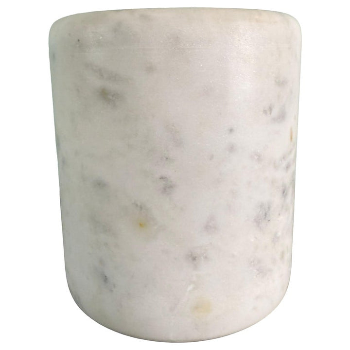 Hand-Carved Alabaster Cylinder Vessel / Urn with Soft Veining