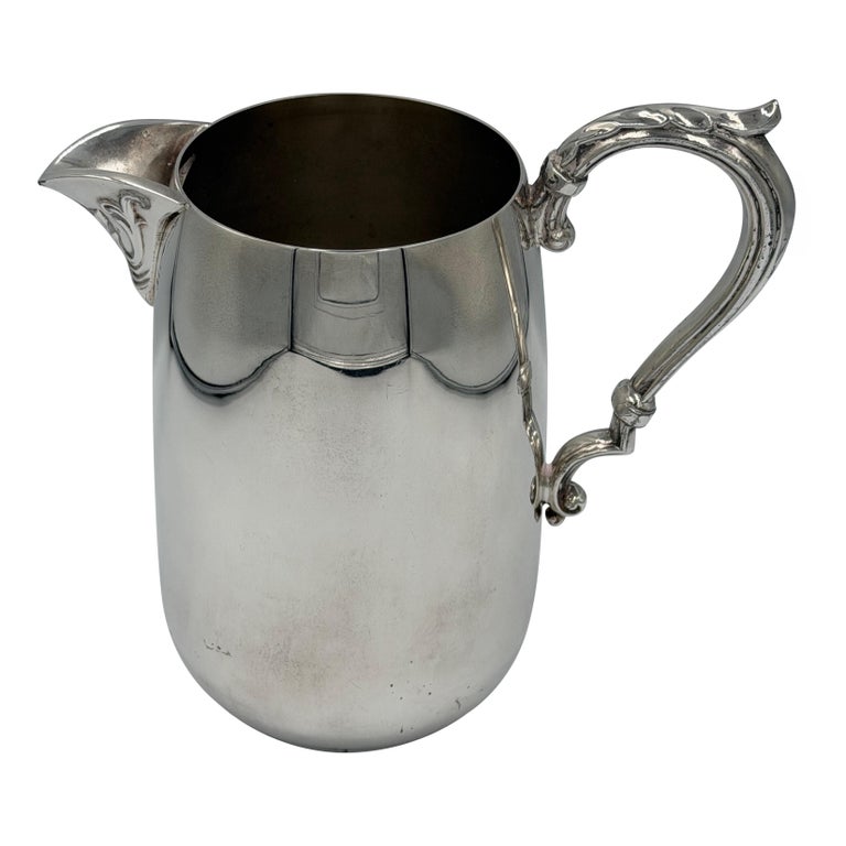 Edwardian Silver Plate Creamer Jug with Scroll Handle