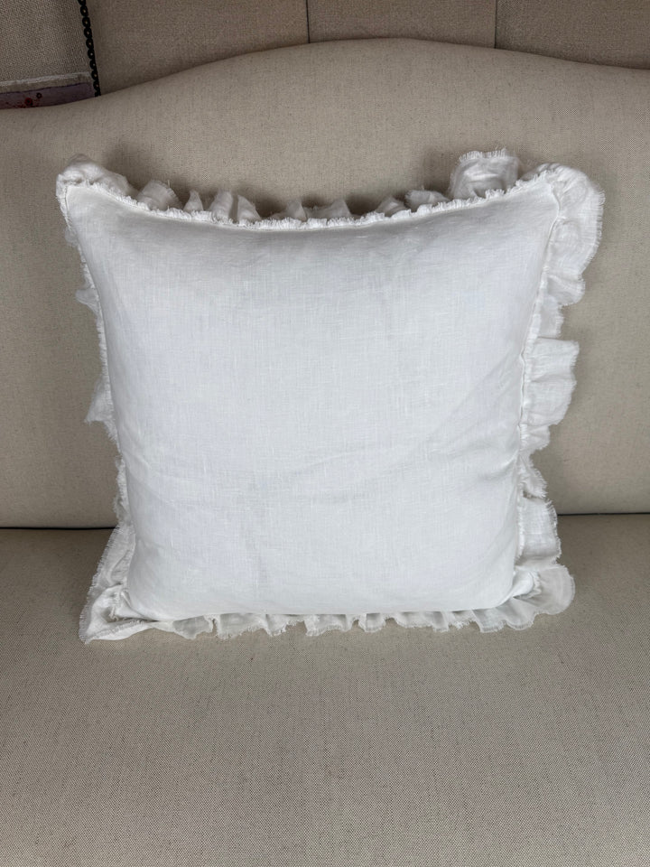 Ruffled Linen Pillow Miamar Signature Collection Optic