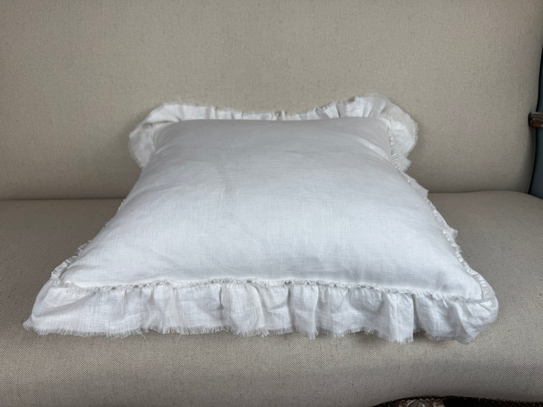Ruffled Linen Pillow Miamar Signature Collection Optic