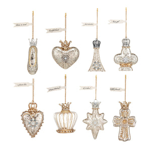 Sparkle & Joy Blown Glass Mini Ornaments - 8 Assorted