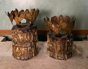 Pair of 18th Century Spanish Colonial Santos Crown