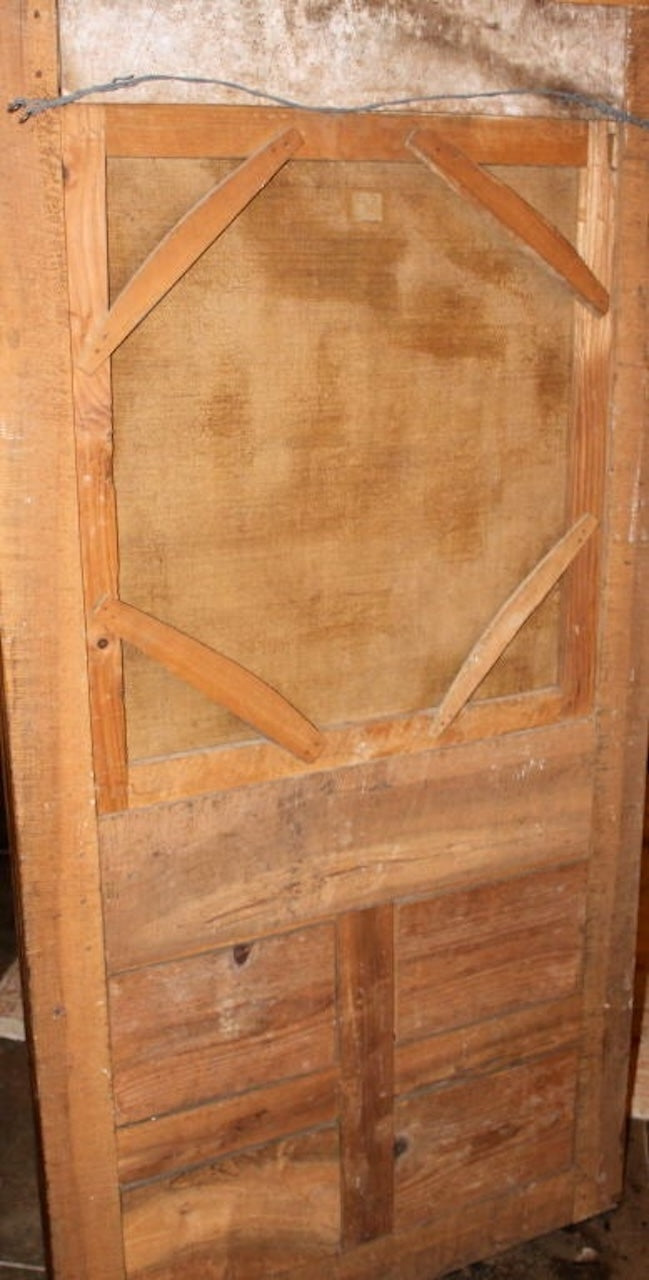 Carved Walnut Trumeau with inset Painting