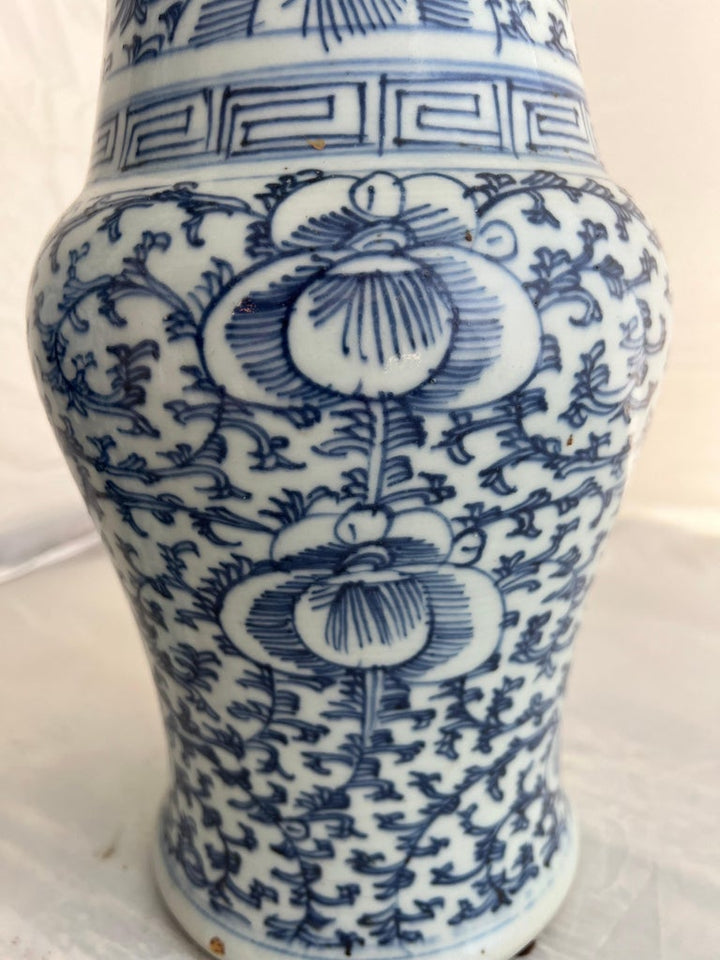 19th C. Blue & White Chinese Export Vases, Pair