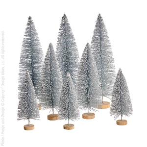 Yukon™ bottlebrush trees (silver with snow: set/8)