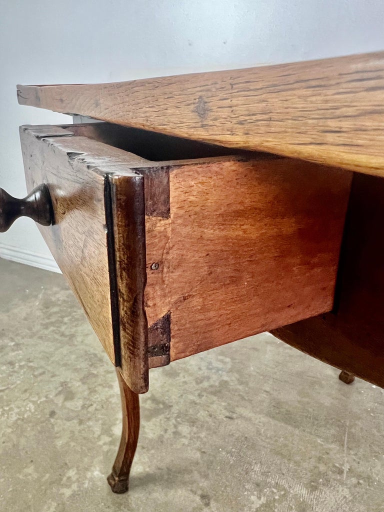 19th C. English Game Table w/Embossed Leather Top