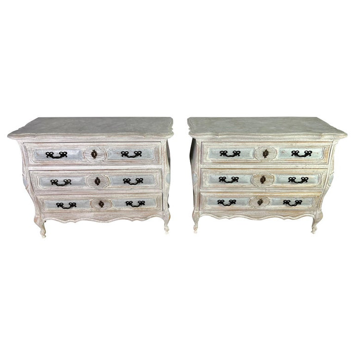 Pair of 1930’s French Louis XV Style Painted Commodes