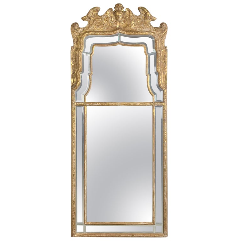 French Louis XVI Style Giltwood Mirror, circa 1930s