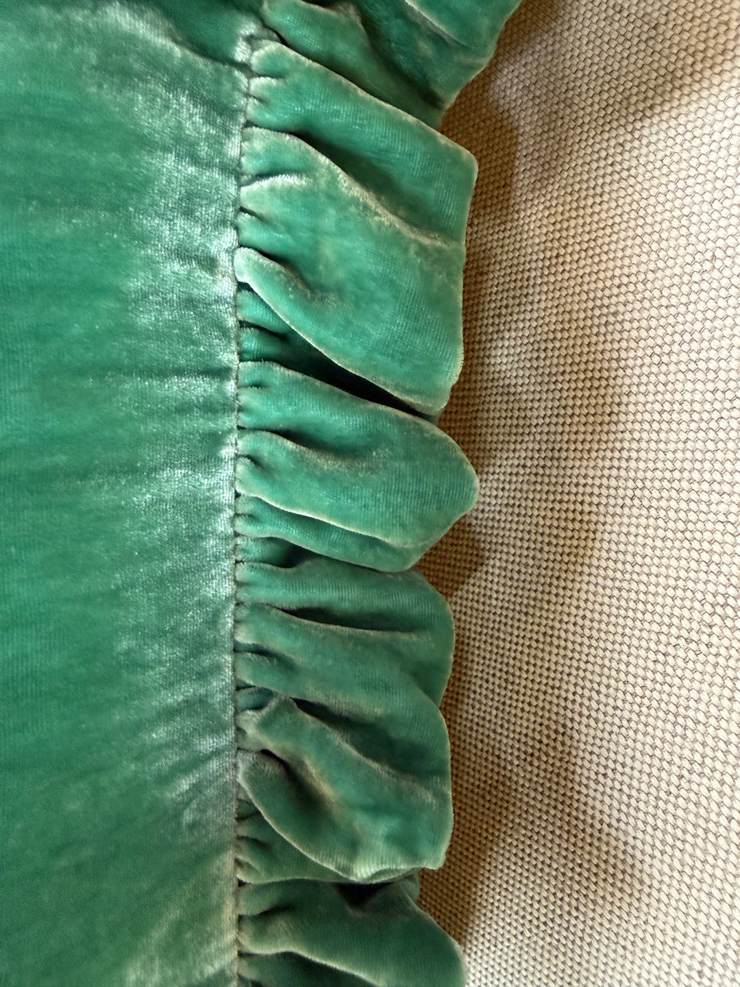 Ruffled Silk Velvet Pillow, Miamar Signature Collection