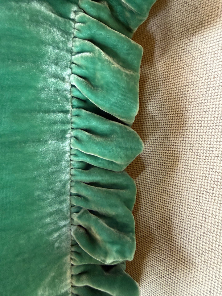 Ruffled Silk Velvet Pillow, Miamar Signature Collection