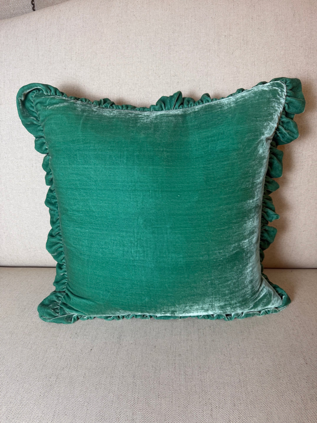 Ruffled Silk Velvet Pillow, Miamar Signature Collection