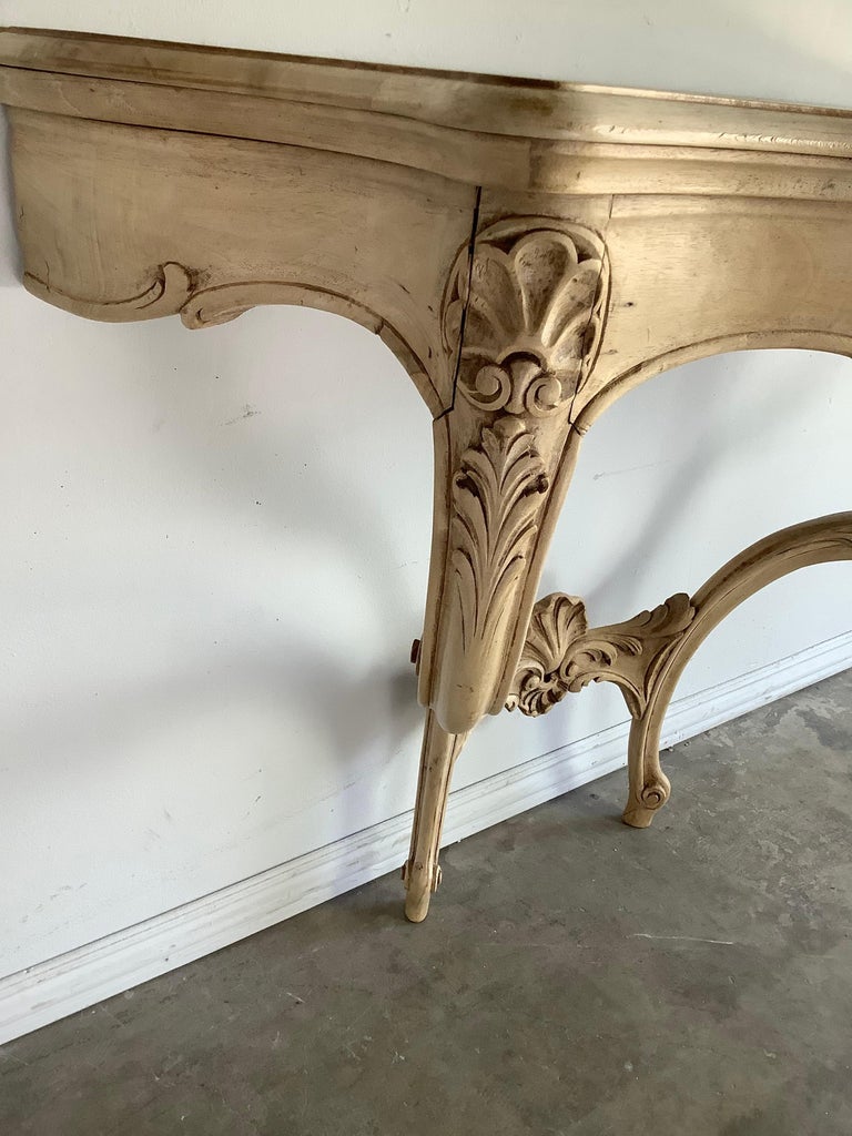 French Carved Wood Louis XV Style Console