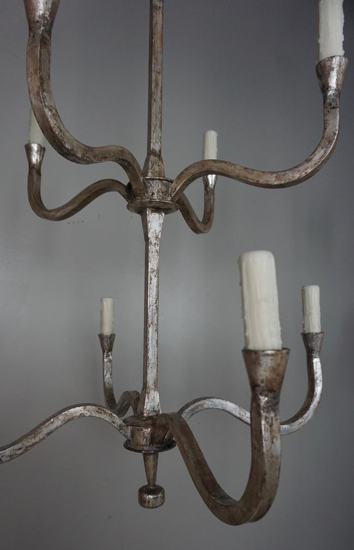 Wrought Iron Silver Gilt Chandeliers by Melissa Levinson