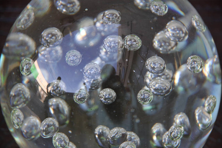 Italian Mid-Century Crystal Sphere with Bubbles