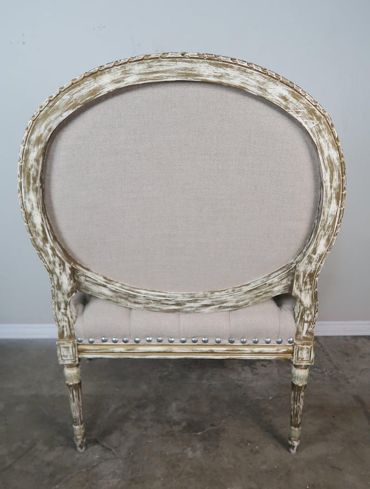 Pair of Silver Gilt Carved Neoclassical Style Armchairs