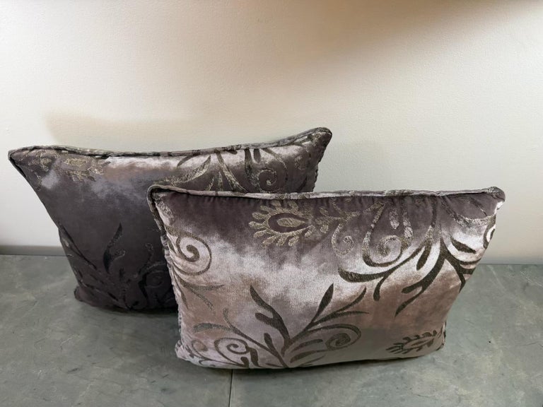 Custom Rococo Silk Velvet Pillows by Nomi Textiles, Made in USA