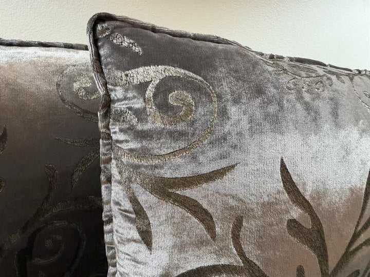 Custom Rococo Silk Velvet Pillows by Nomi Textiles, Made in USA