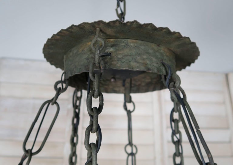 19th C. Wrought Iron Spanish Chandelier