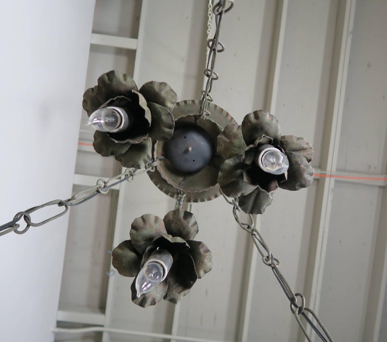 19th C. Wrought Iron Spanish Chandelier