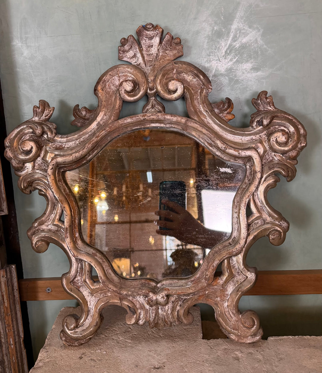 18th Century Venetian Rococo Cartouche Mirror