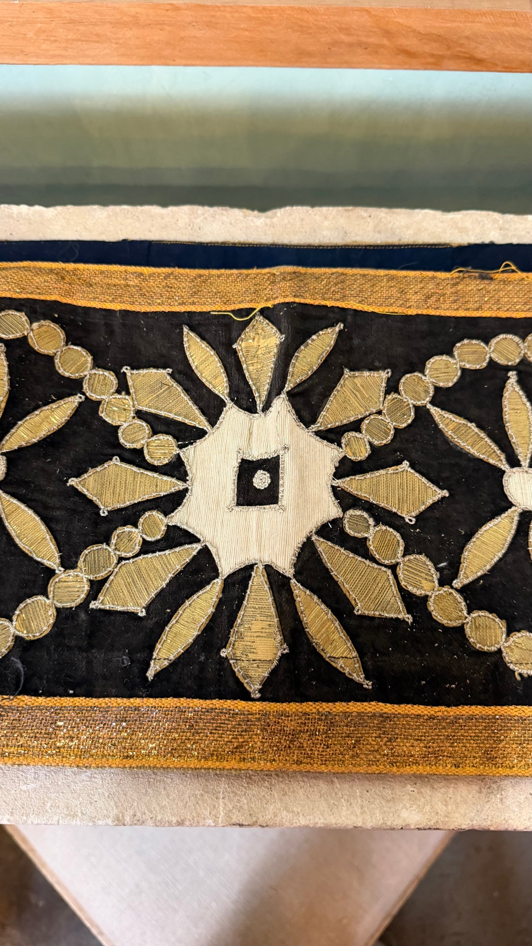 Antique 18th Century Ecclesiastical Textile - Gold and Silver Metallic Embroidery