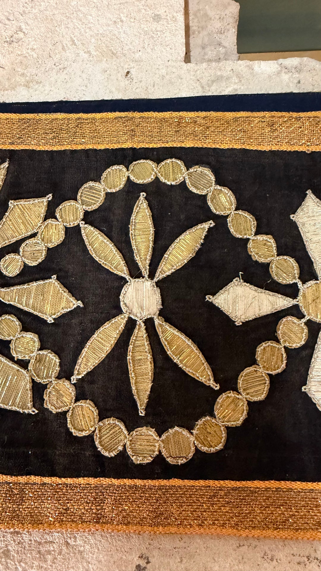 Antique 18th Century Ecclesiastical Textile - Gold and Silver Metallic Embroidery
