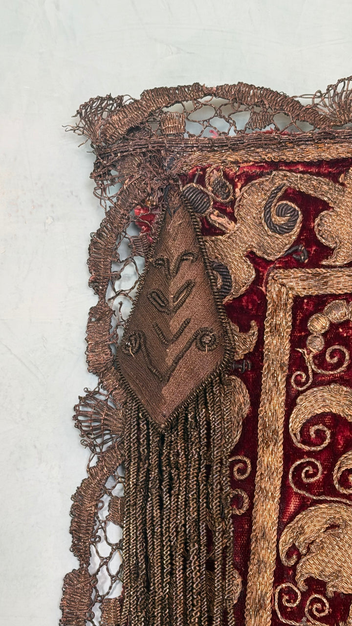 18th Century Italian Baroque Processional Banner - Saint Cecilia with Harp