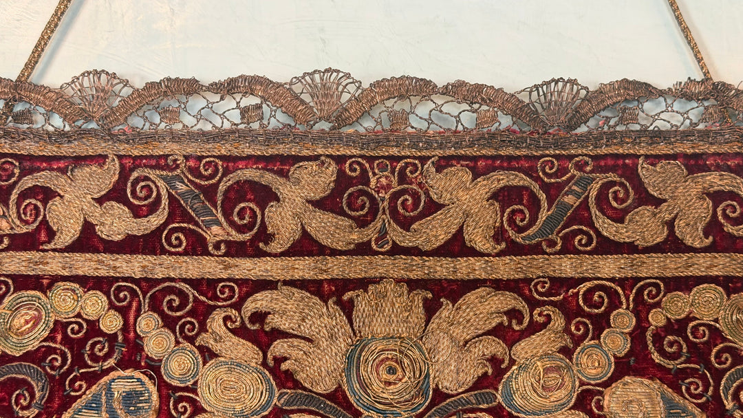 18th Century Italian Baroque Processional Banner - Saint Cecilia with Harp