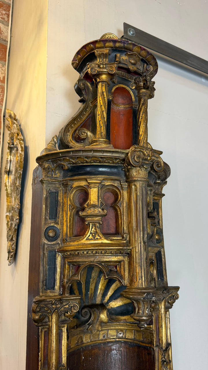 Antique 17th Century Spanish Baroque Giltwood Wall Niche