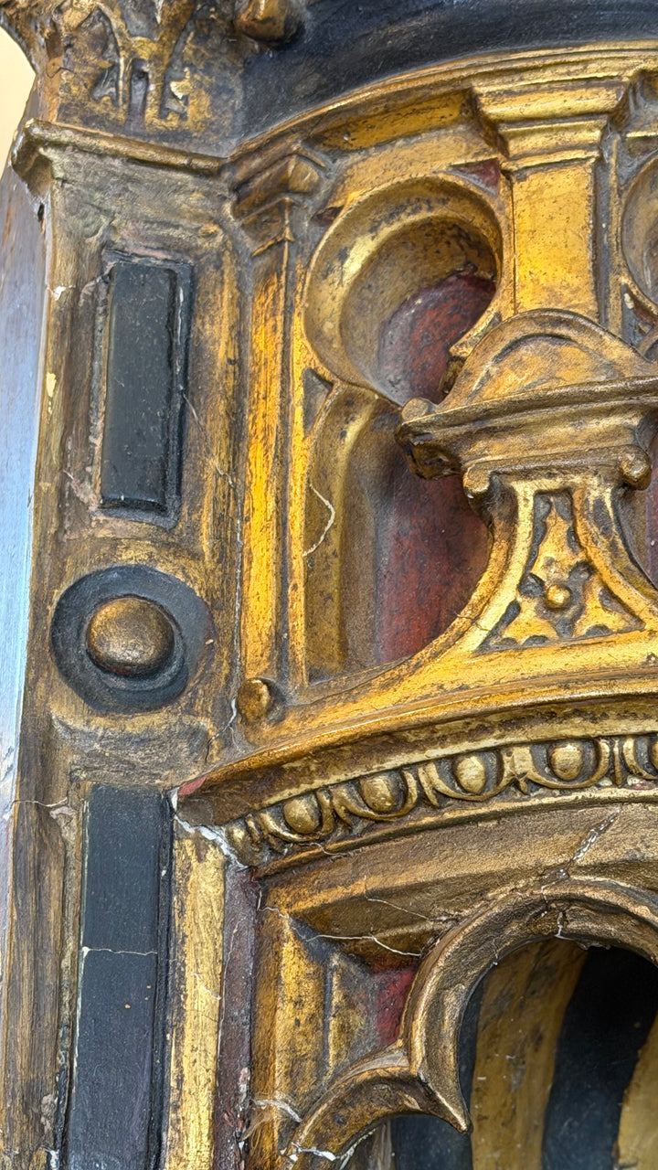 Antique 17th Century Spanish Baroque Giltwood Wall Niche