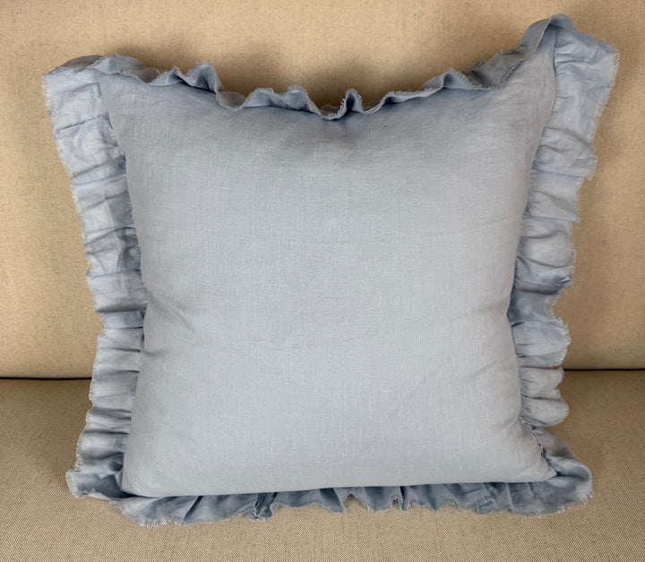 Ruffled Linen Pillow Miamar Signature Collection Optic