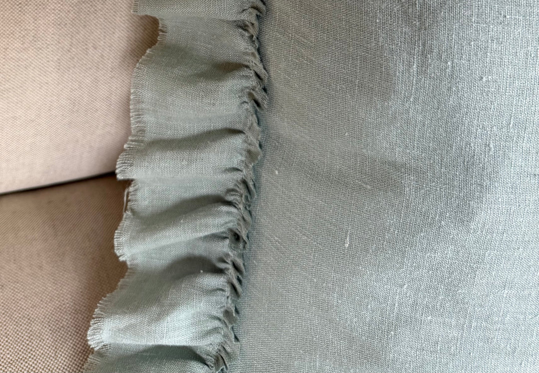 Ruffled Linen Pillow Miamar Signature Collection Optic