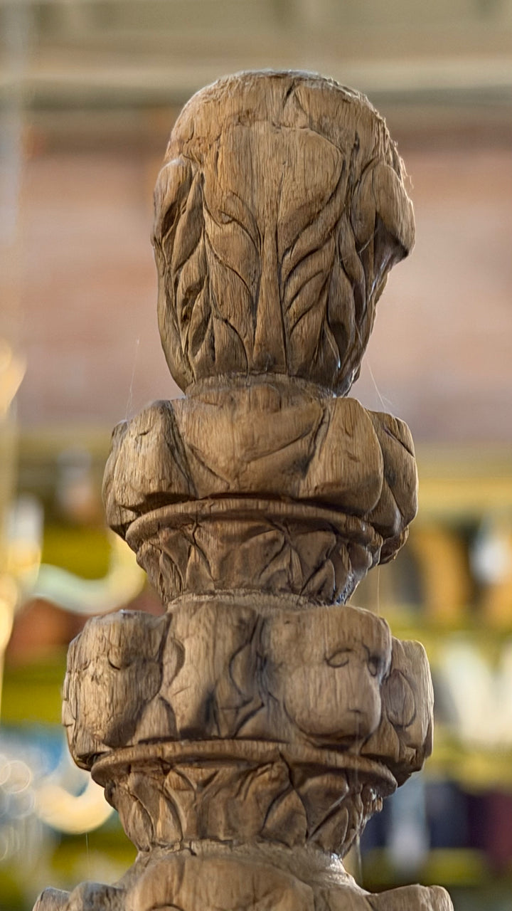 18th Century Spanish Colonial Baroque Column - Carved Teak Pillar