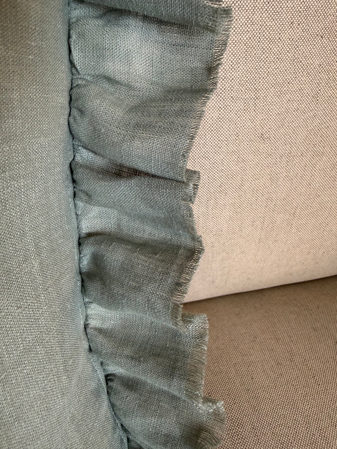 Ruffled Linen Pillow Miamar Signature Collection Optic