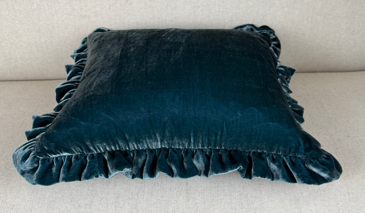 Ruffled Silk Velvet Pillow, Miamar Signature Collection