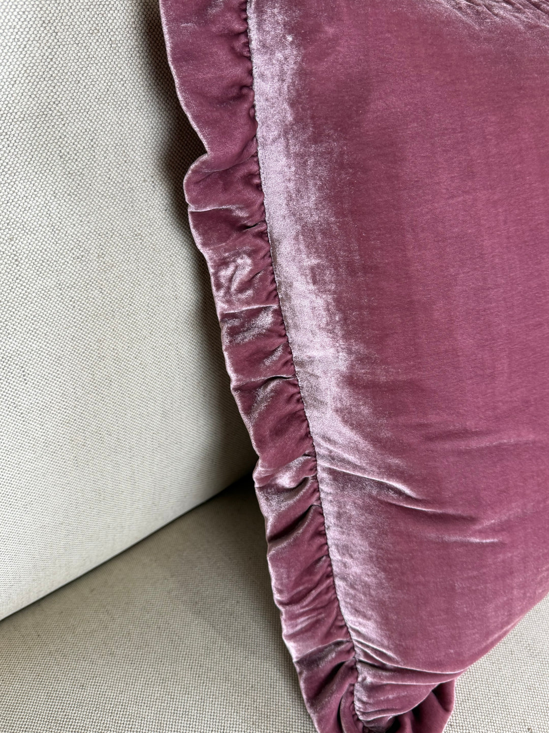 Ruffled Silk Velvet Pillow, Miamar Signature Collection