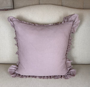 Ruffled Linen Pillow Miamar Signature Collection Optic