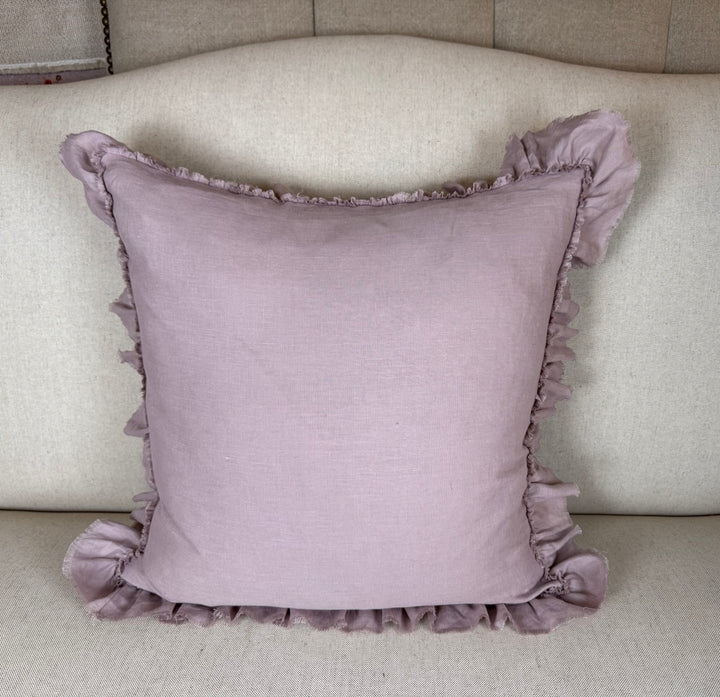 Ruffled Linen Pillow Miamar Signature Collection Optic