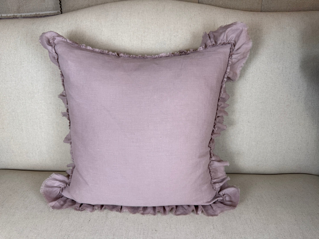 Ruffled Linen Pillow Miamar Signature Collection Optic
