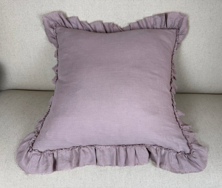 Ruffled Linen Pillow Miamar Signature Collection Optic