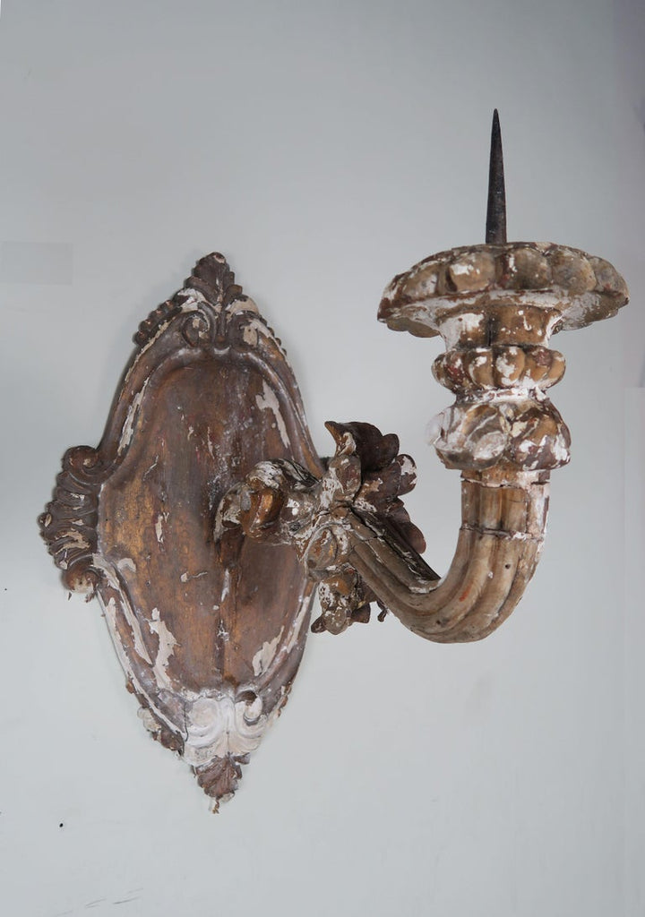 Pair of 19th Century Italian Giltwood Candle Sconces