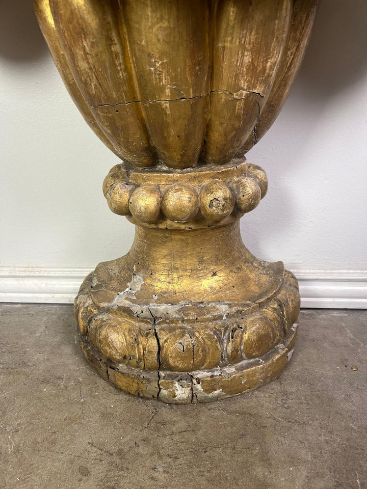 19th Century Monumental Italian Giltwood Urn