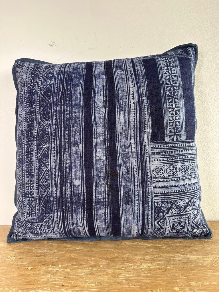 Indigo Batik Textile Pillow